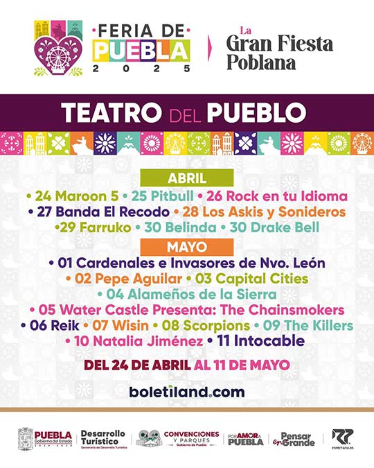 En Feria de Puebla 2025 :Pitbull a Pepe Aguilar, Scorpions… por $50