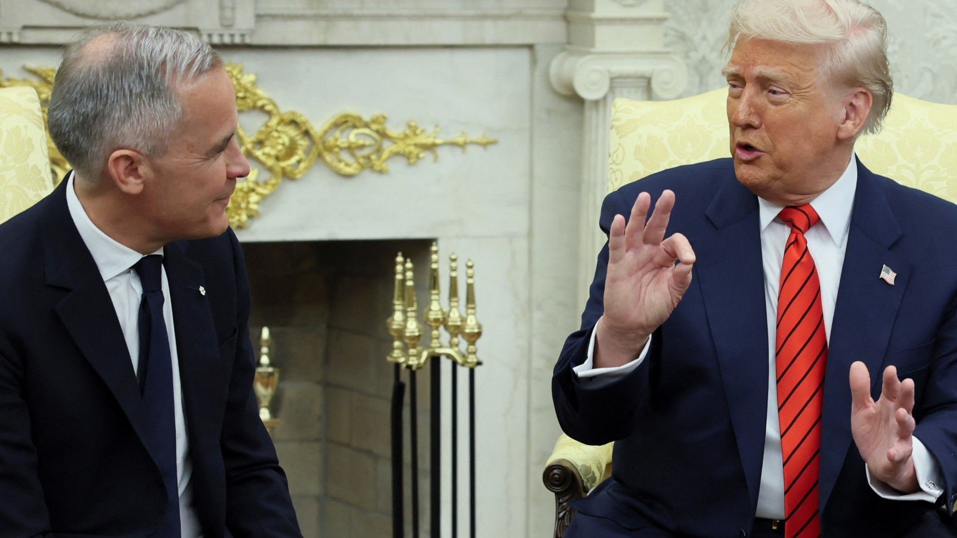 Ante Mark Carney, Trump asegura le «encantaría» nuevo acuerdo comercial con Canadá