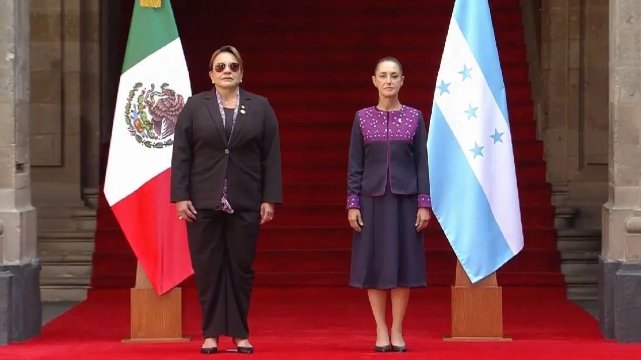 Recibe Presidenta Claudia Sheinbaum a su homóloga de la República de Honduras, Xiomara Castro, en Palacio Nacional
