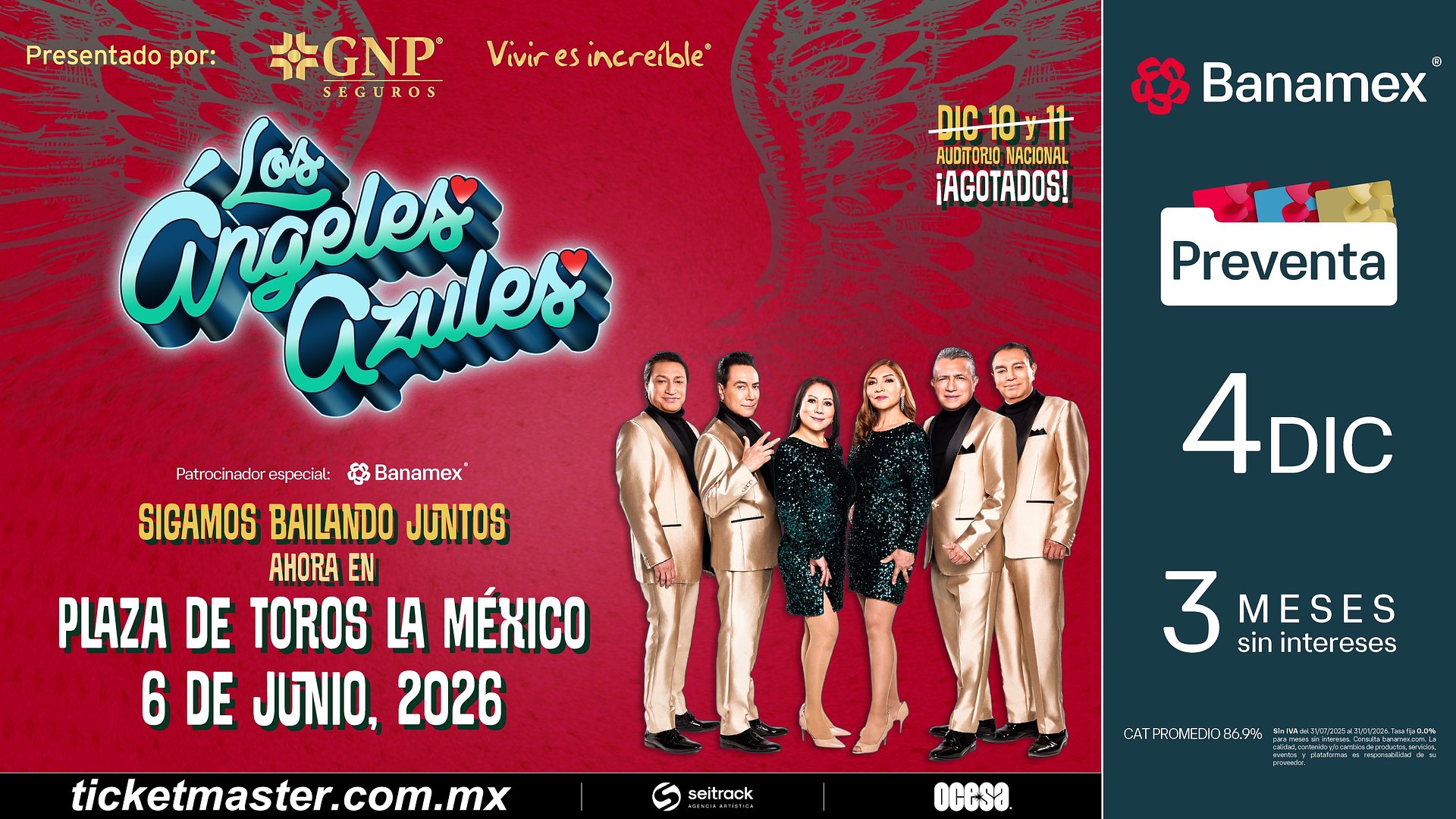 Los Ángel Azules darán concierto en la Monumental Plaza de Toros “La México”
